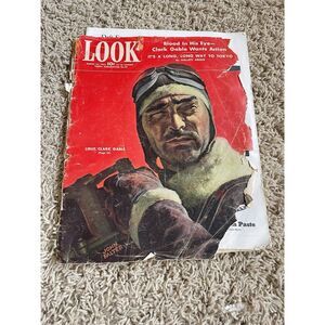 Vintage March 23 1943 Look Magazine Blood In His‎ Eye-Clark Gable Wants Action